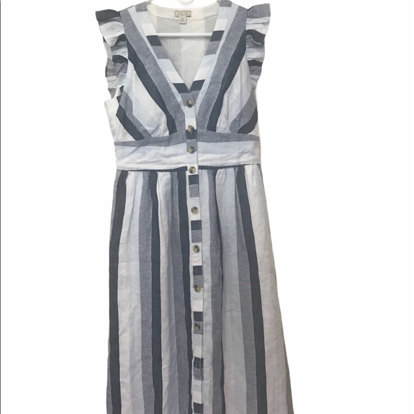 JCrew Point Sur Linen Striped Dress Size 6 - Picture 6 of 12